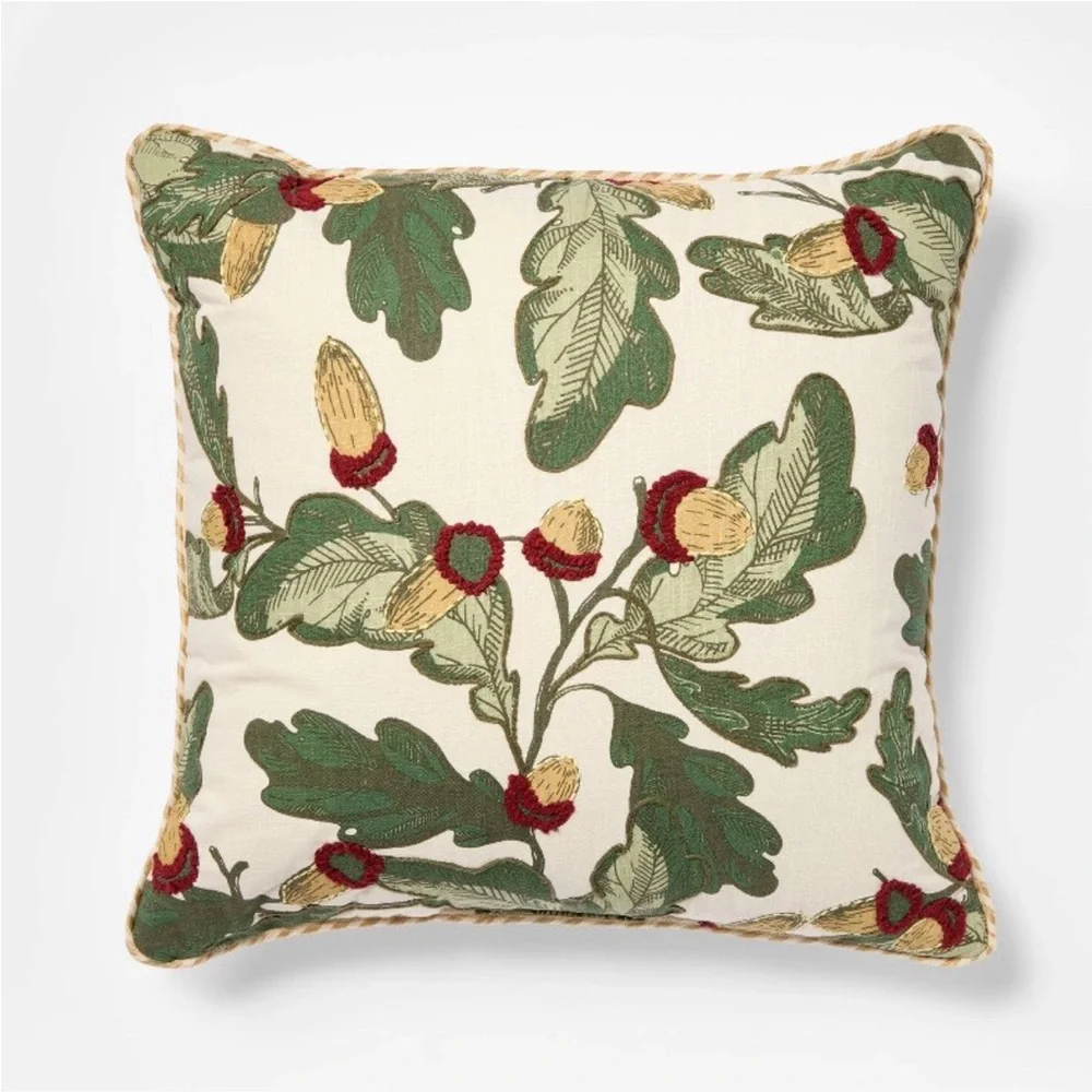 Acorn and Leaf Pillow - 24x24 - Threshold designed with Studio McGee